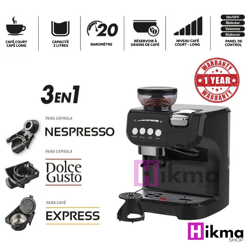 Machine à café super automatique | Express | Expresso | Cafetière à capsules Dolce Gusto et Nespresso | Machine à café avec moulin