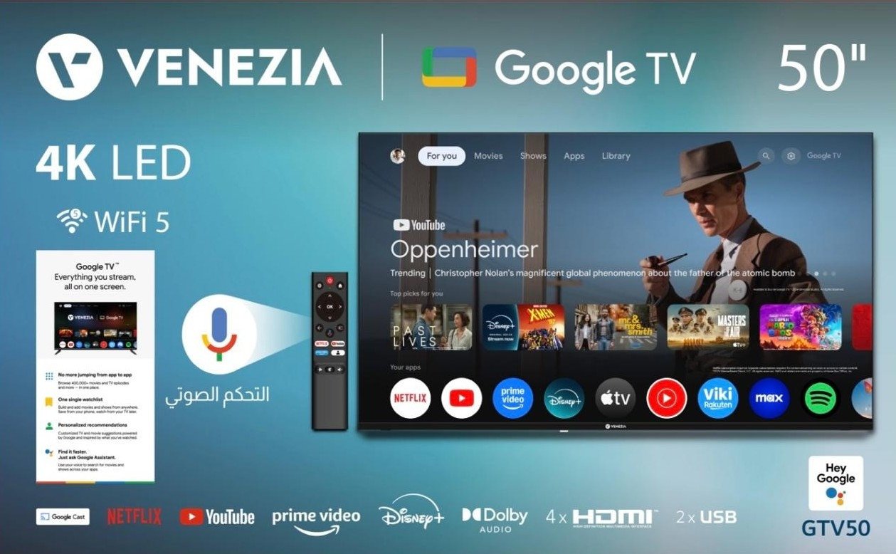 VENEZIA - Google TV LED 55" 4k Android 13, HDMI, USB, WIFI