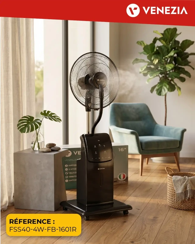 VENEZIA ventilateur brumisateur FSS40-4W-FB-1601R-"16