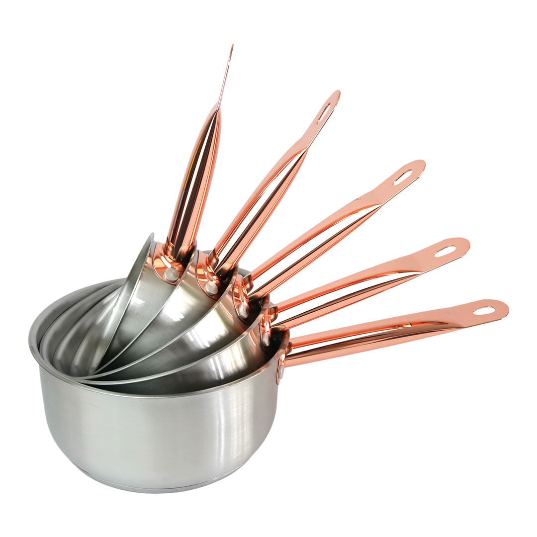 Set 5 Casseroles anse bronze BONOMI (12, 14, 16, 18, 20 cm)