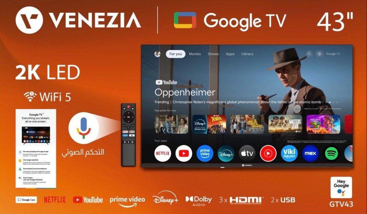 VENEZIA Google TV 43P 2K Recepteur integré