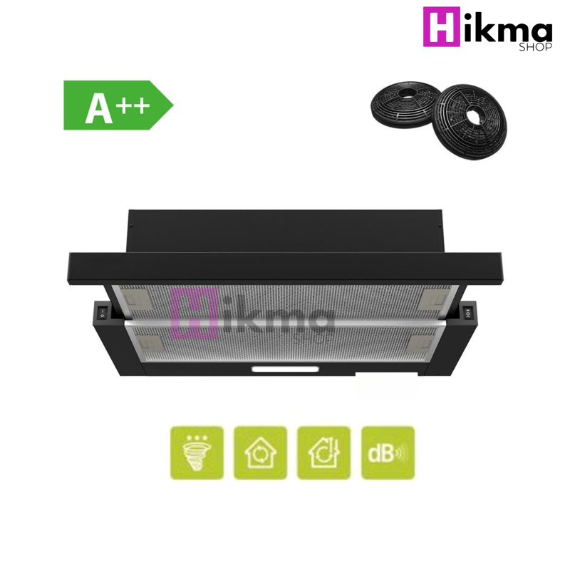 Hotte aspirante télescopique inox/noir gork