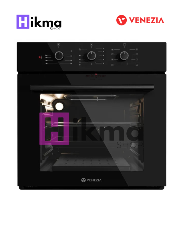 Four électrique encastrable multifonction en verre noir venezia